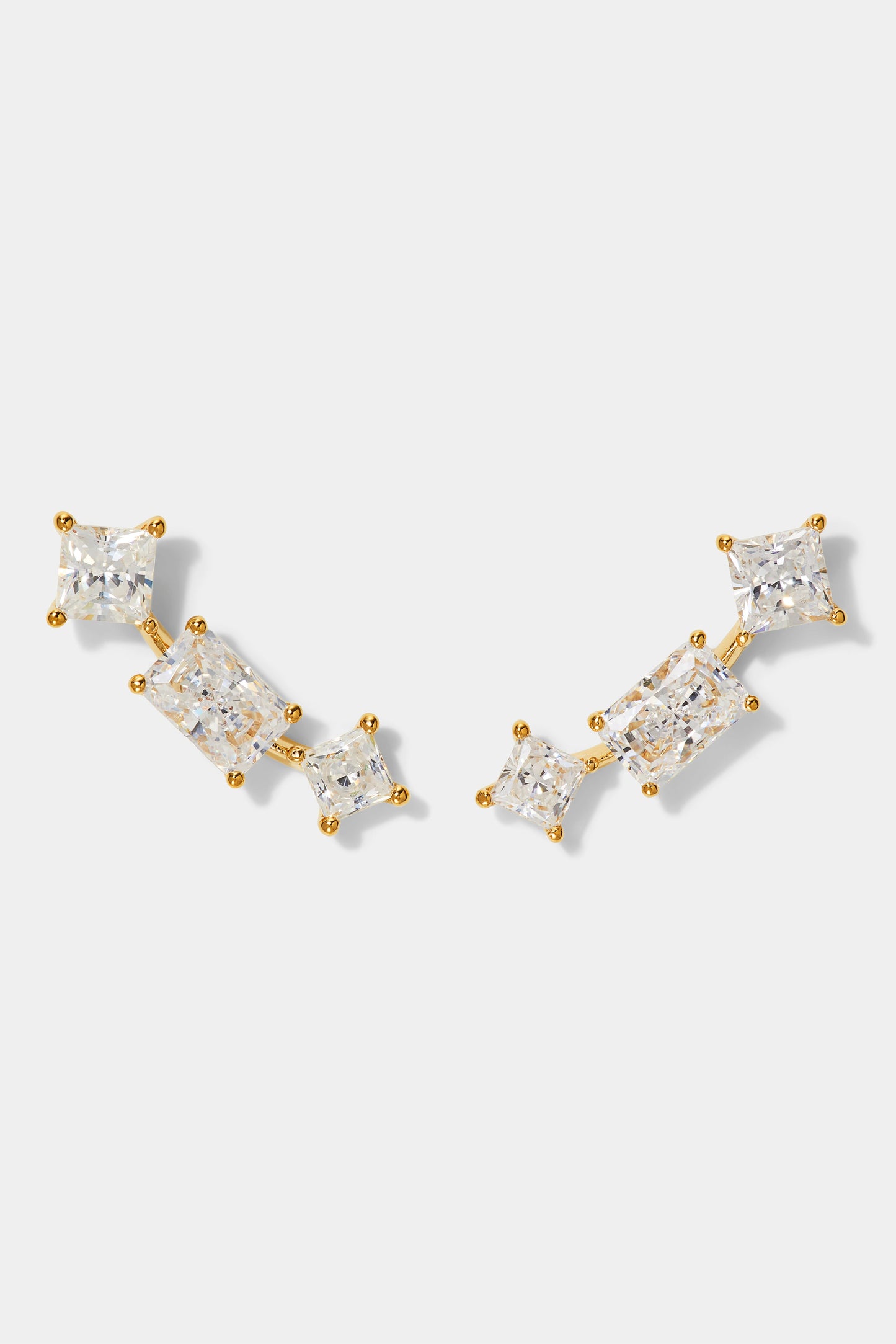 RARE JEWELS CLIMBER CZ STUD EARRINGS