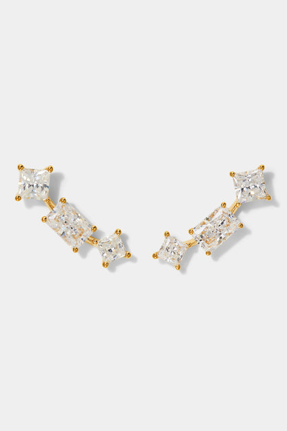 RARE JEWELS CLIMBER CZ STUD EARRINGS