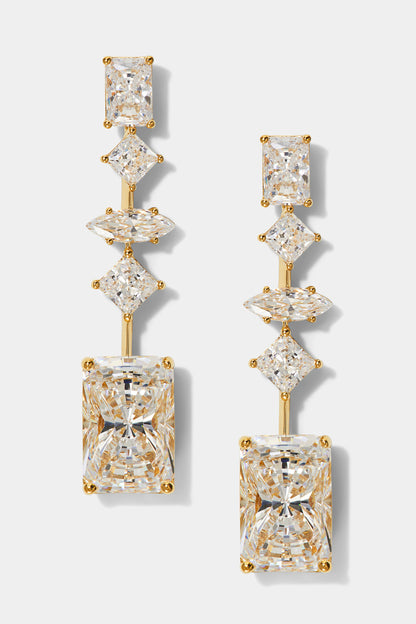 RARE JEWELS MULTI CZ DROP EARRINGS