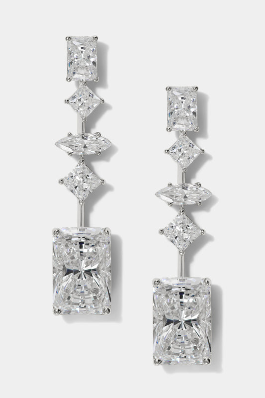 RARE JEWELS MULTI CZ DROP EARRINGS