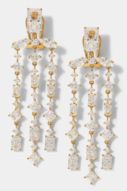 RARE JEWELS CZ CHANDELIER EARRINGS