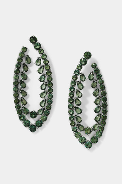 STARLET GREEN CZ FRONTAL EARRINGS