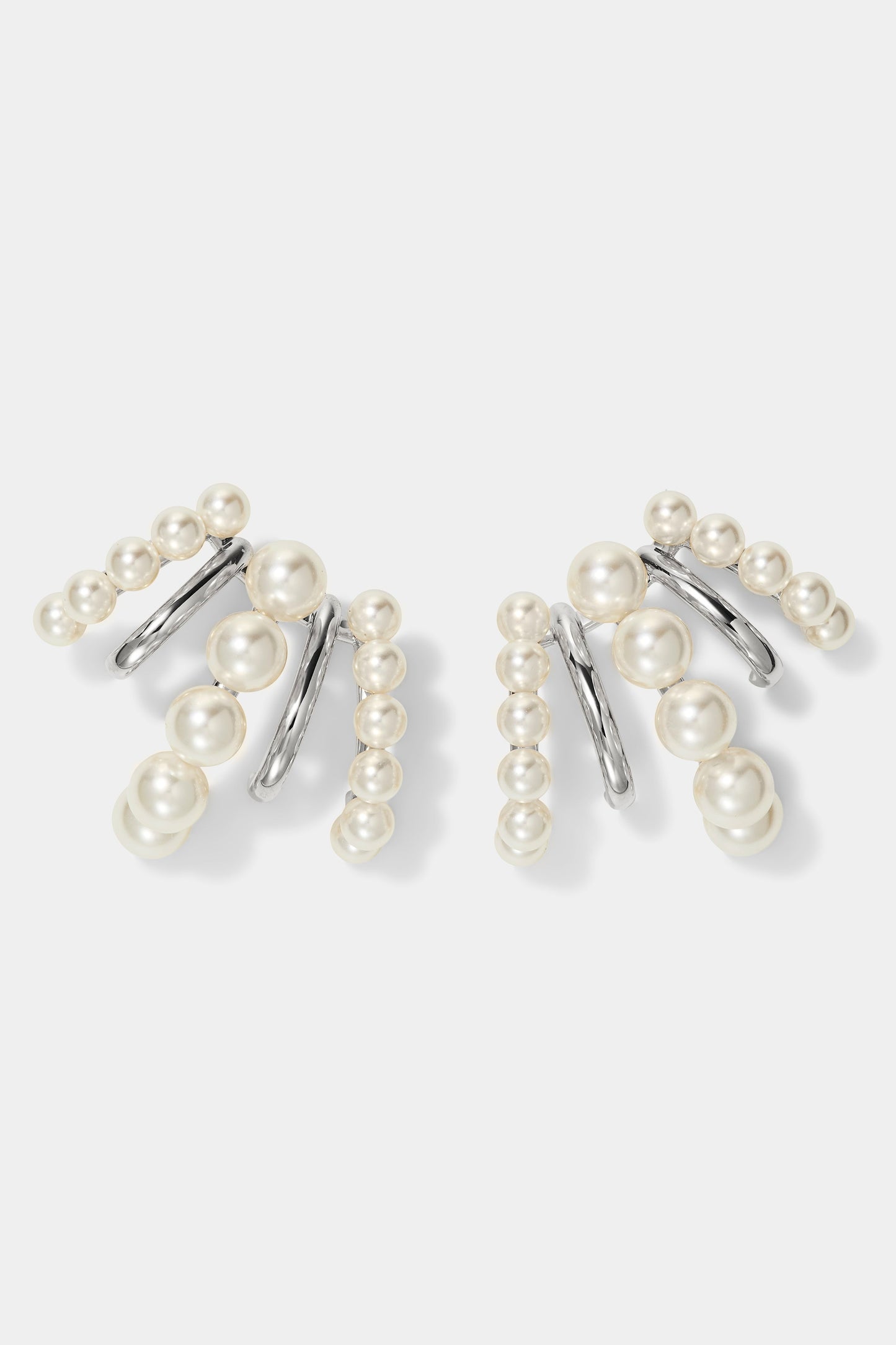 FARRAH MULTI PEARL HOOP EARRINGS