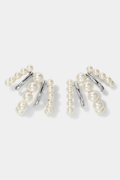 FARRAH MULTI PEARL HOOP EARRINGS