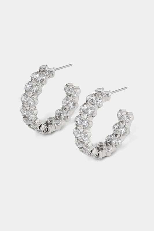 CASSI DOUBLE ROW C HOOP EARRINGS