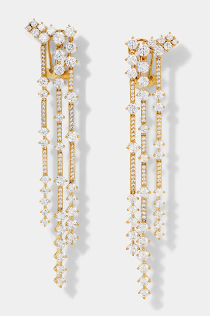 CASSI PAVE CZ FRINGE EARRINGS