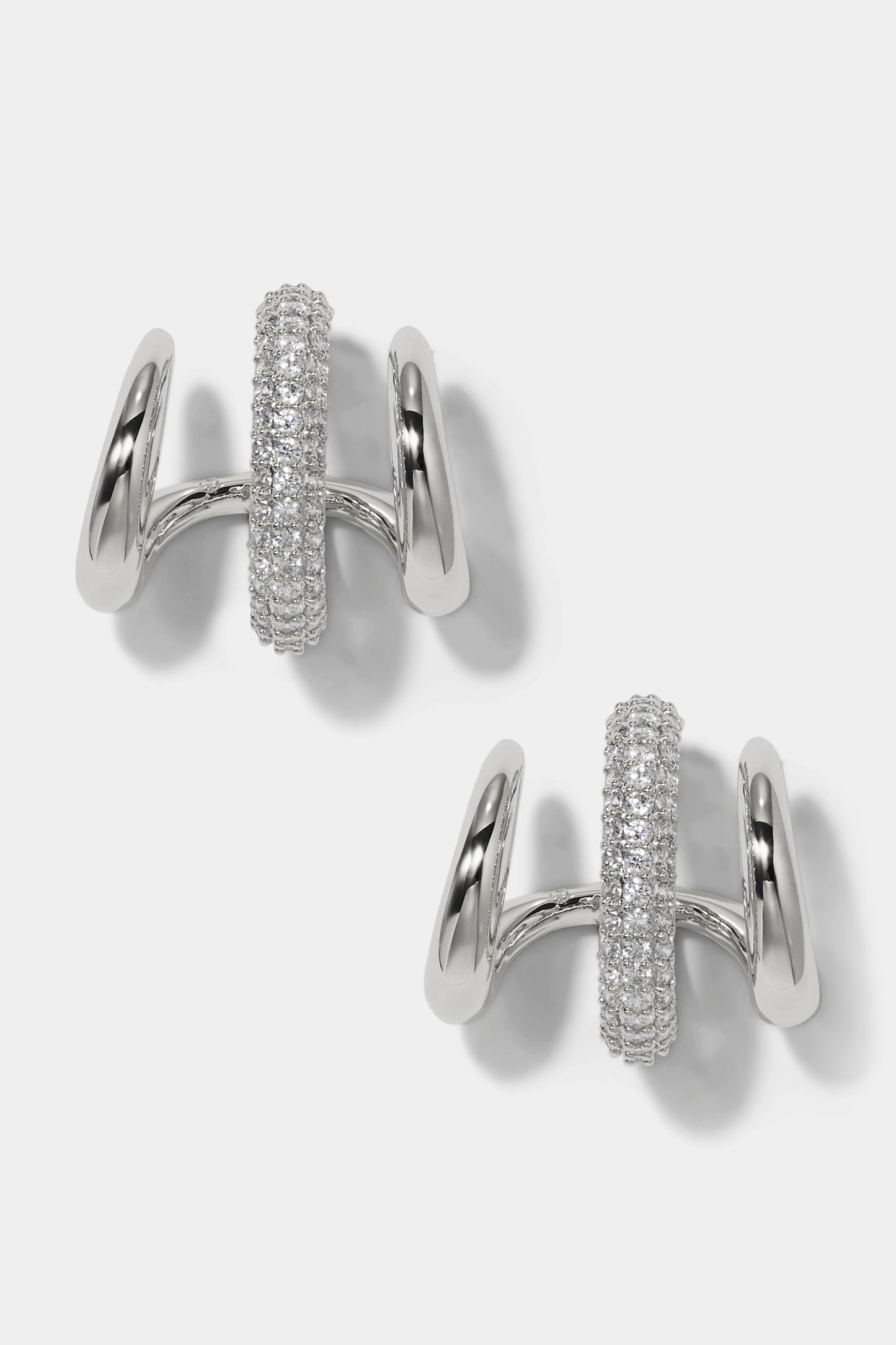 ALMA ILLUSION C HOOP EARRINGS IN RHODIUM PLATING