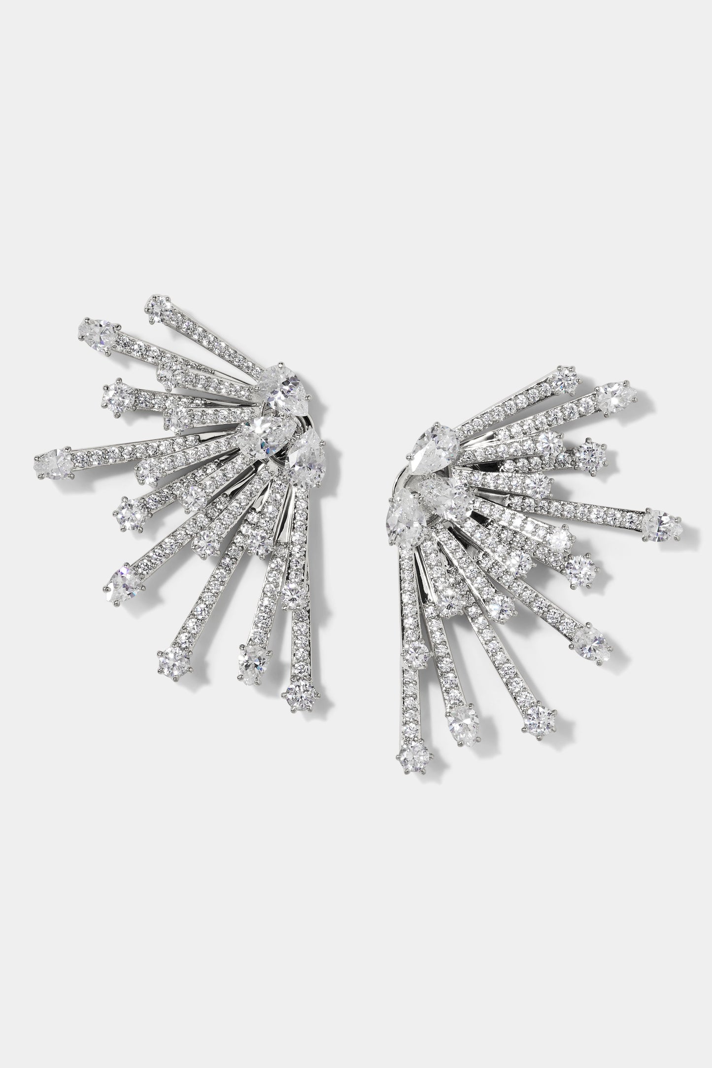 STARLET JACKET EARRINGS IN RHODIUM PLATING