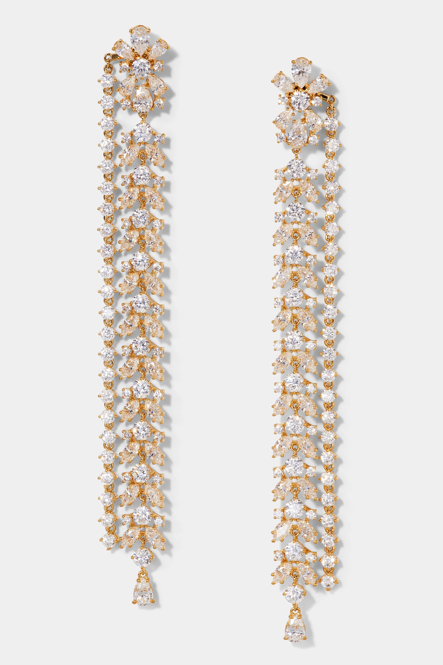 STARLET EXTRA LONG LINEAR EARRINGS IN GOLD PLATING