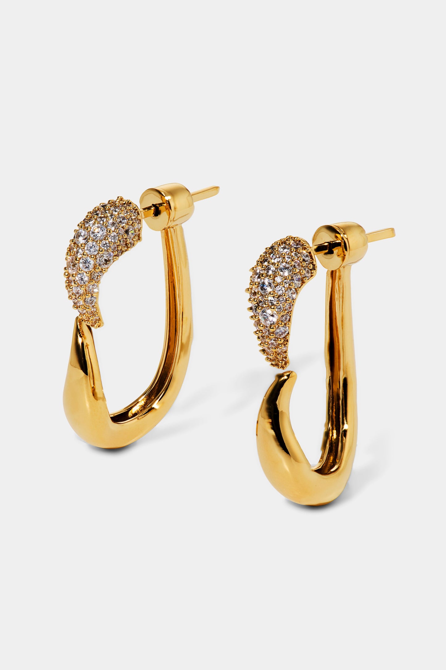 PISA FRONTBACK EARRINGS IN GOLD PLATING