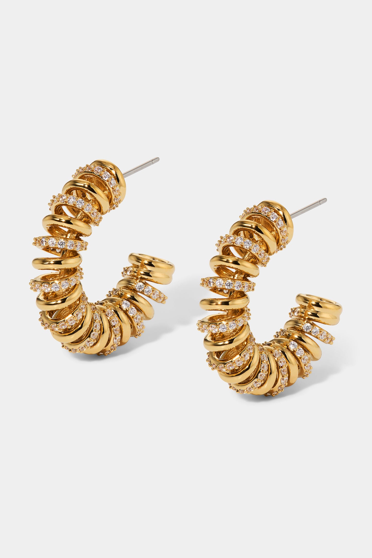 PISA COIL C HOOP EARRINGS IN GOLD PLATING