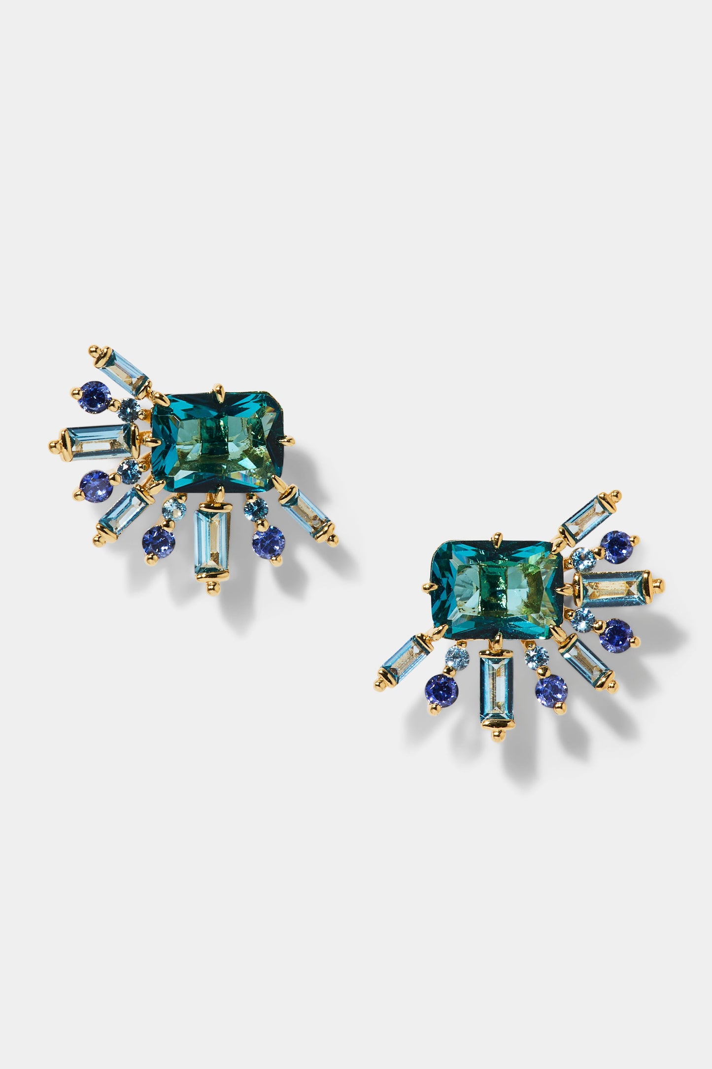 STELLAR HALO MULTI STONE STUD EARRINGS
