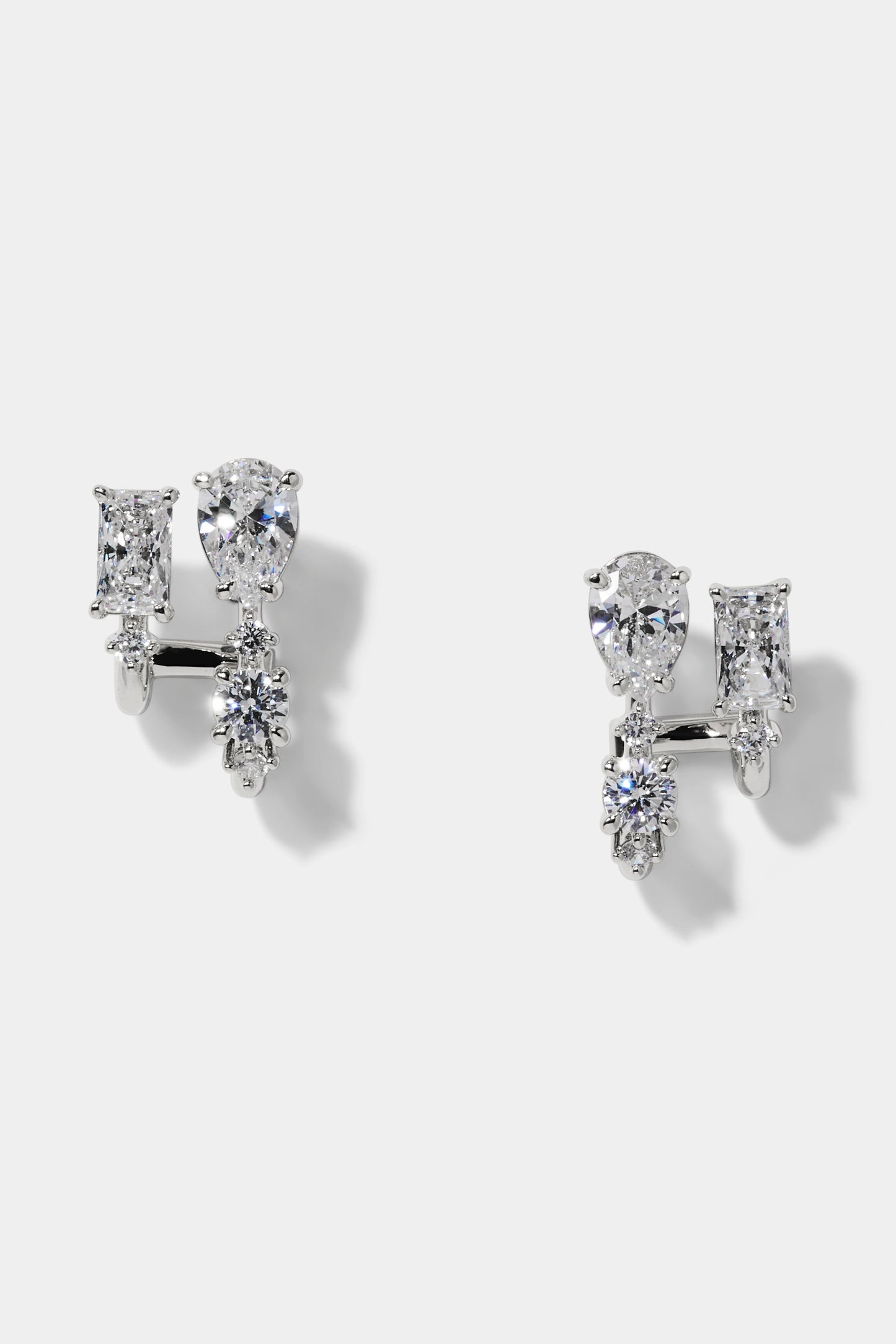 EVERLEIGH J HOOP EARRINGS IN RHODIUM