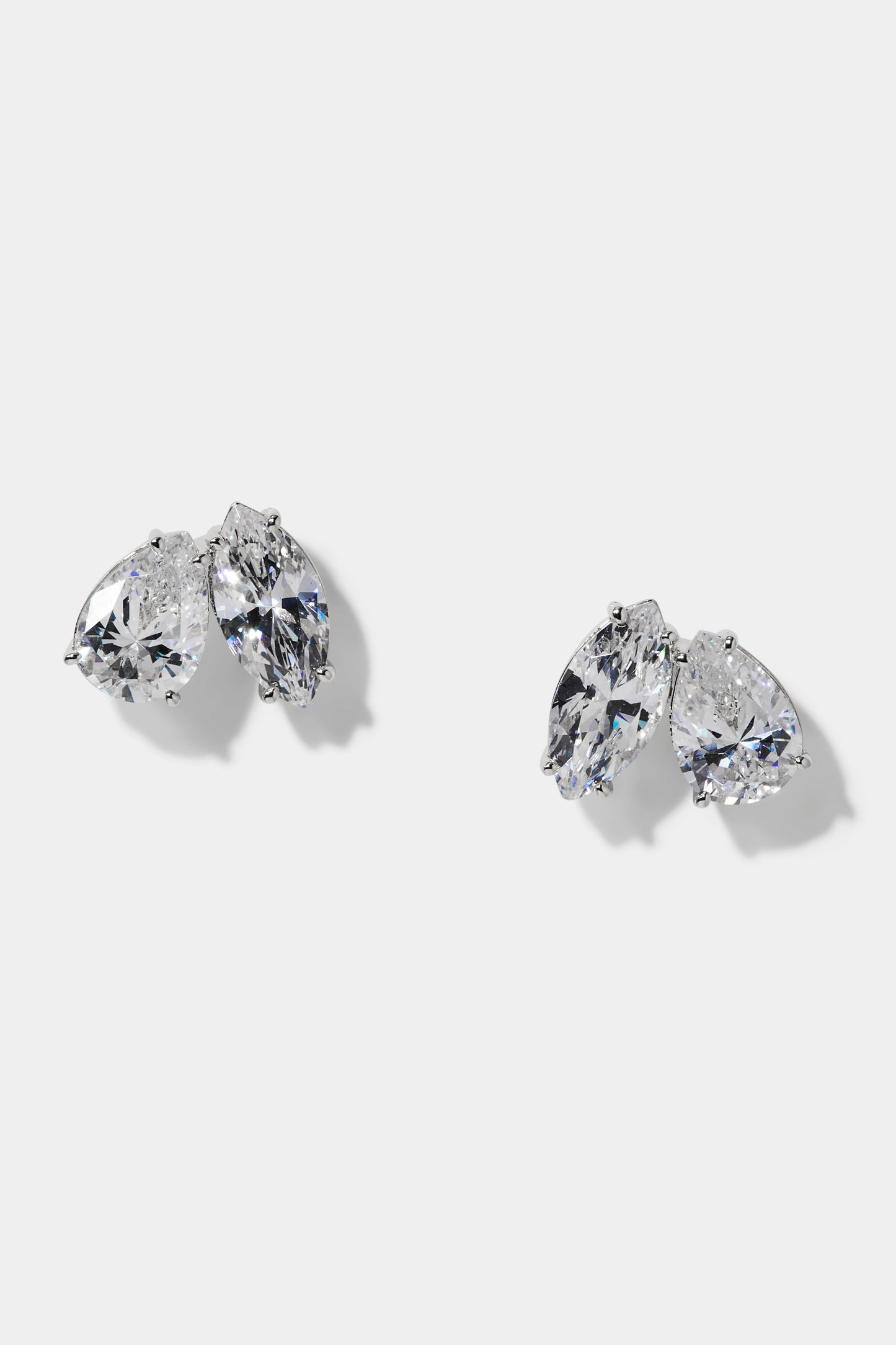 EVERLEIGH STUD EARRINGS IN RHODIUM PLATING