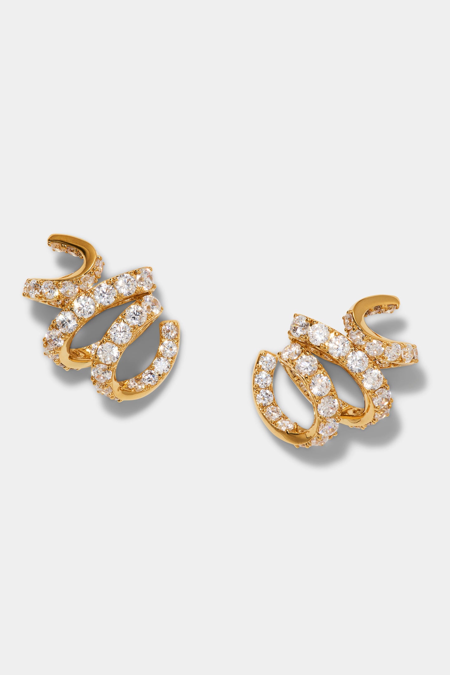 BONNE ANNÉE RIBBON STUD EARRINGS IN GOLD PLATING
