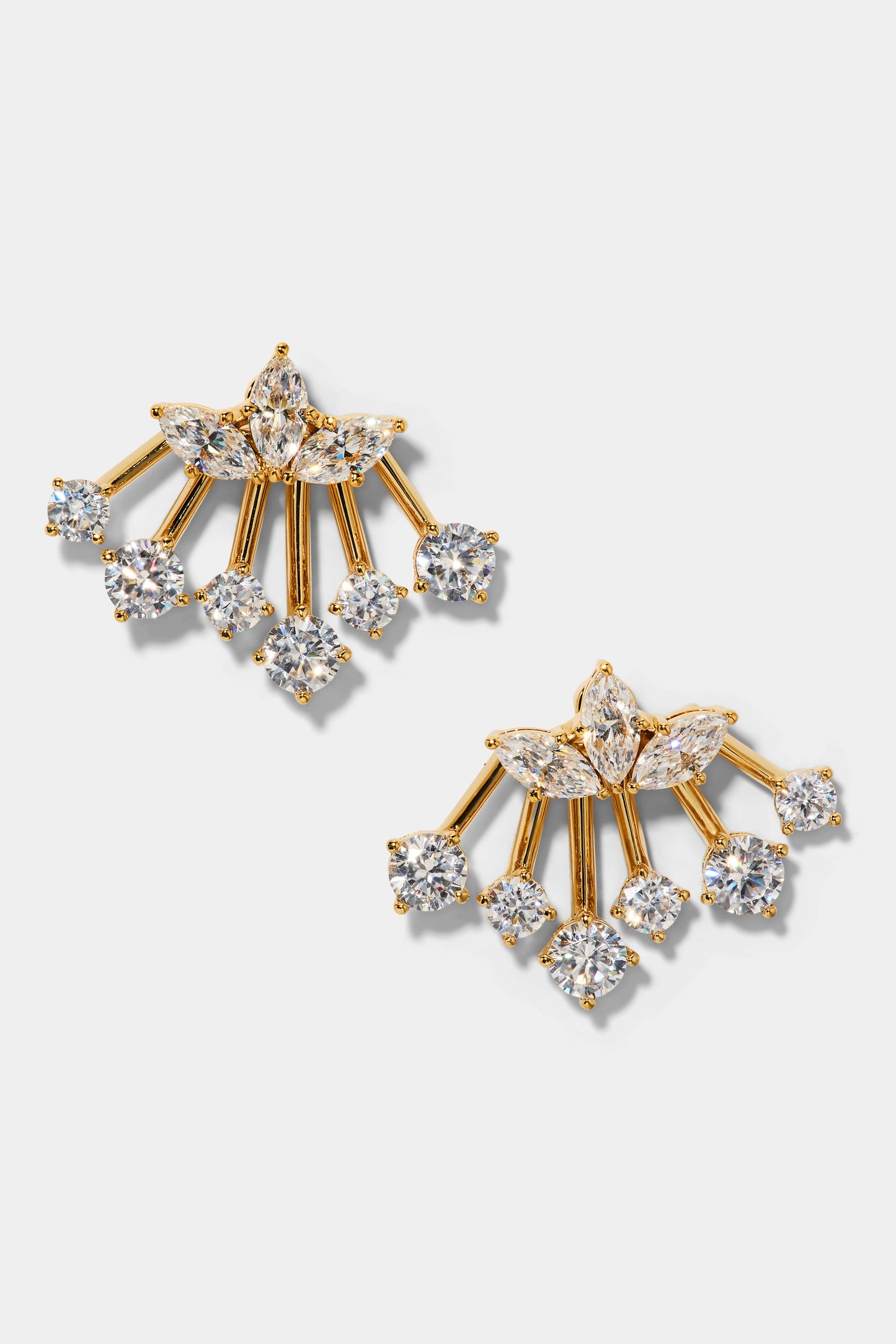 LUCIA FRONTBACK JACKET EARRINGS IN GOLD PLATING