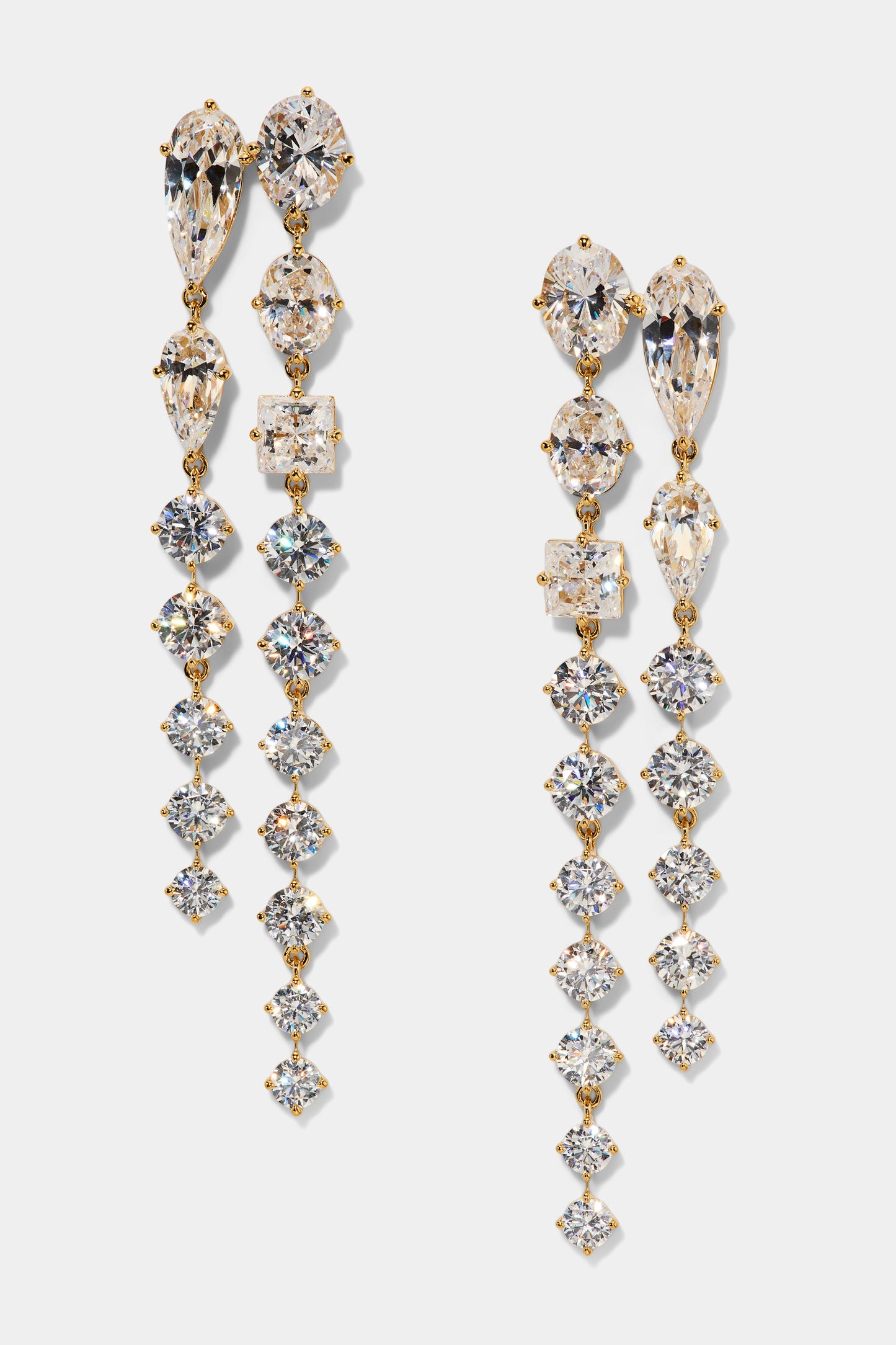 LUCIA DOUBLE LINEAR EARRINGS IN GOLD PLATING