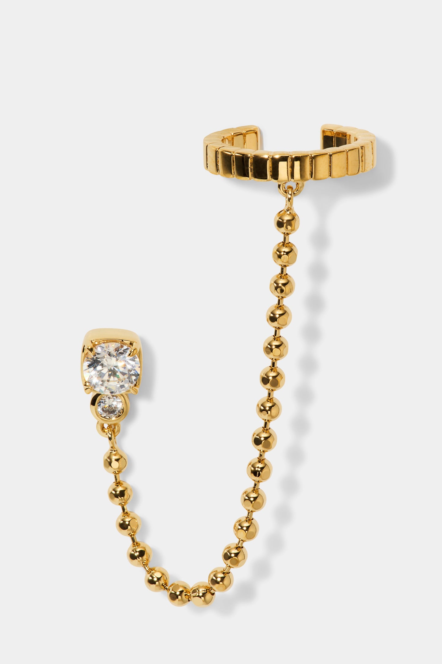 DELANCEY SINGLE SWAG CUFF EARRINGS IN GOLD PLATING