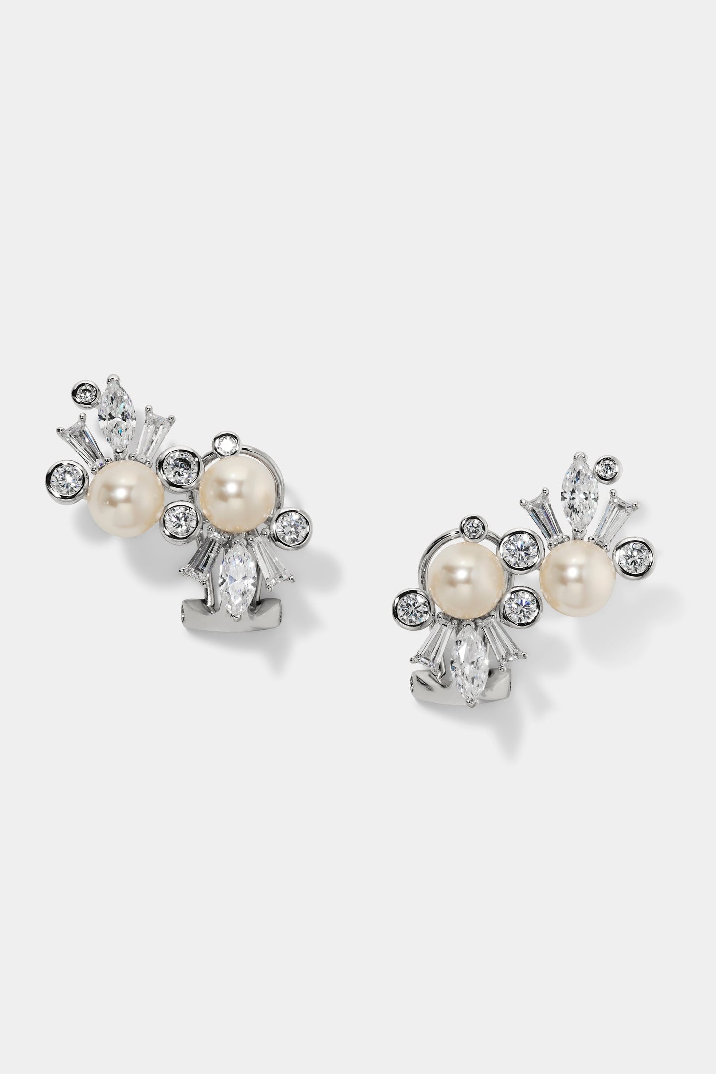UNDER THE SEA CLIMBER STUD EARRINGS IN RHODIUM PLATING