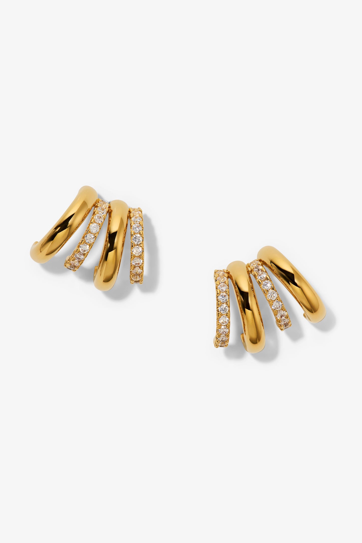 MUSE MULTI J STUD EARRINGS IN GOLD PLATING
