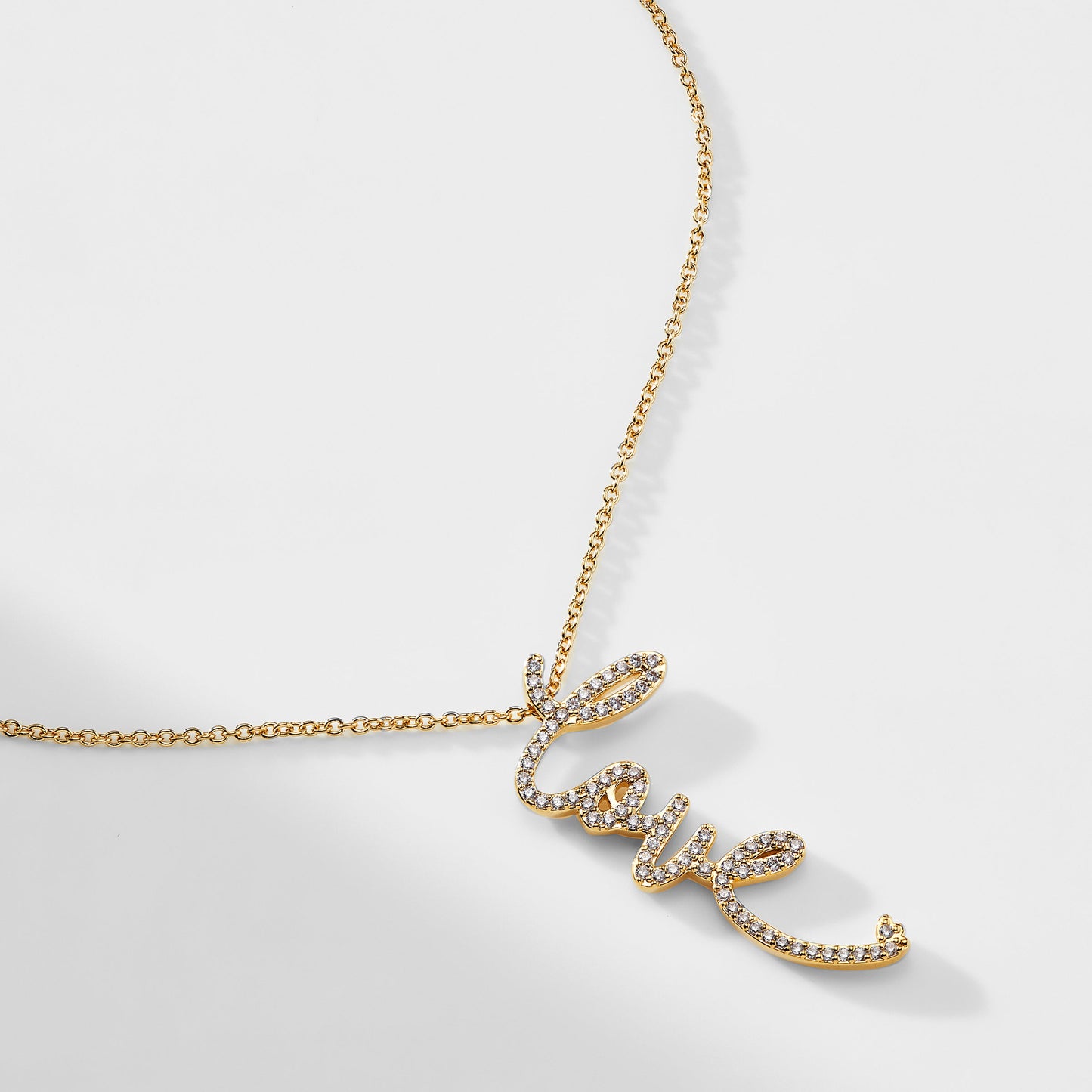 CIRQUE PAVE CZ LOVE NECKLACE