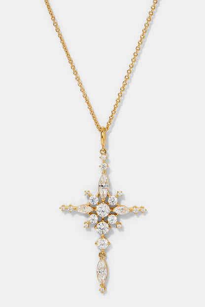 CASSI CZ CROSS PENDANT NECKLACE