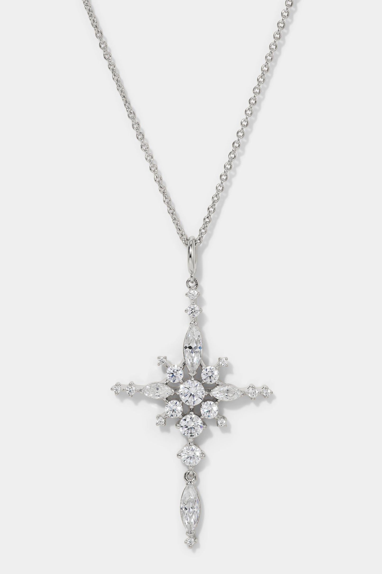 CASSI CZ CROSS PENDANT NECKLACE