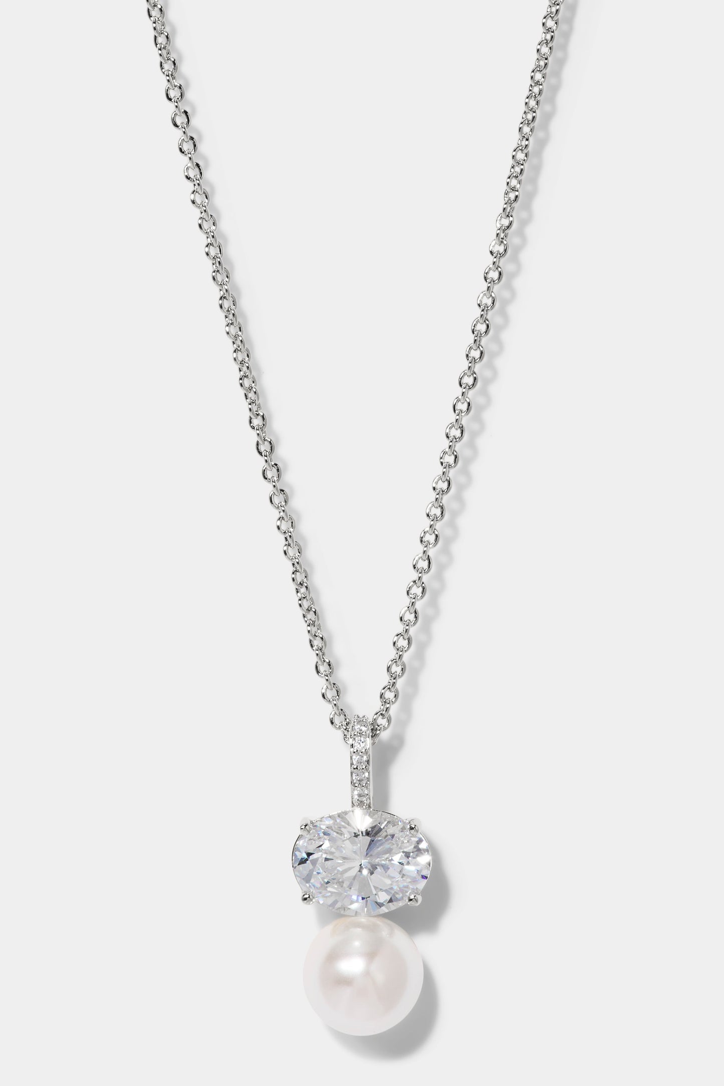 NATURAL BEAUTY PEARL PENDANT IN RHODIUM PLATING