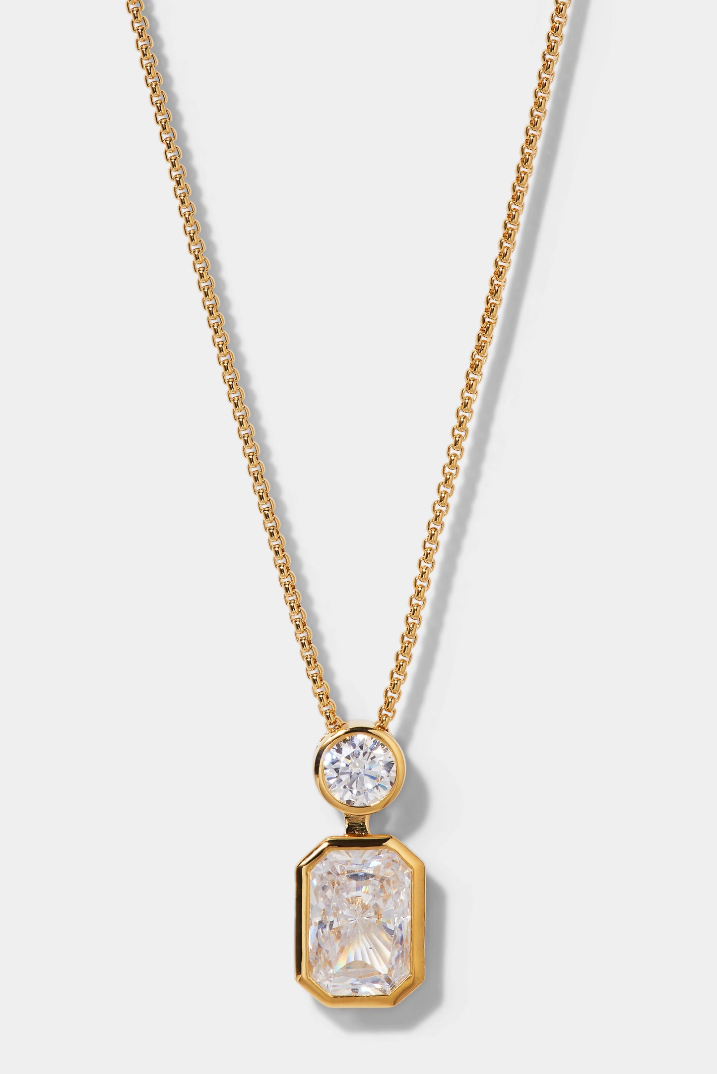 BROOKLYN SLIDE EMERALD CZ PENDANT IN GOLD PLATING