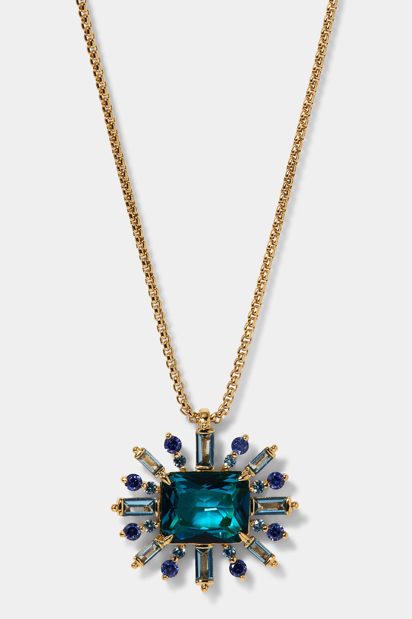 STELLAR MULTI STONE FULL HALO PENDANT NECKLACE