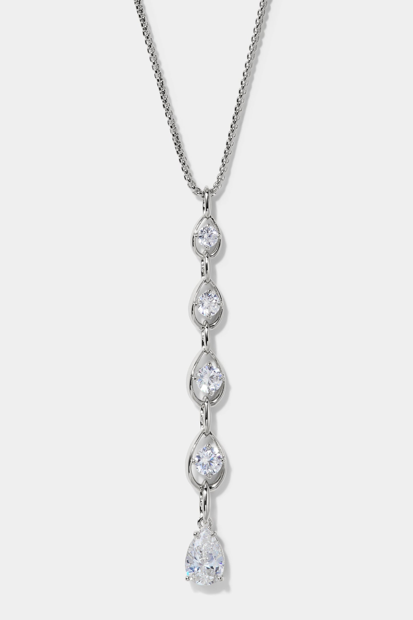 IT GIRL Y PENDANT NECKLACE IN RHODIUM PLATING