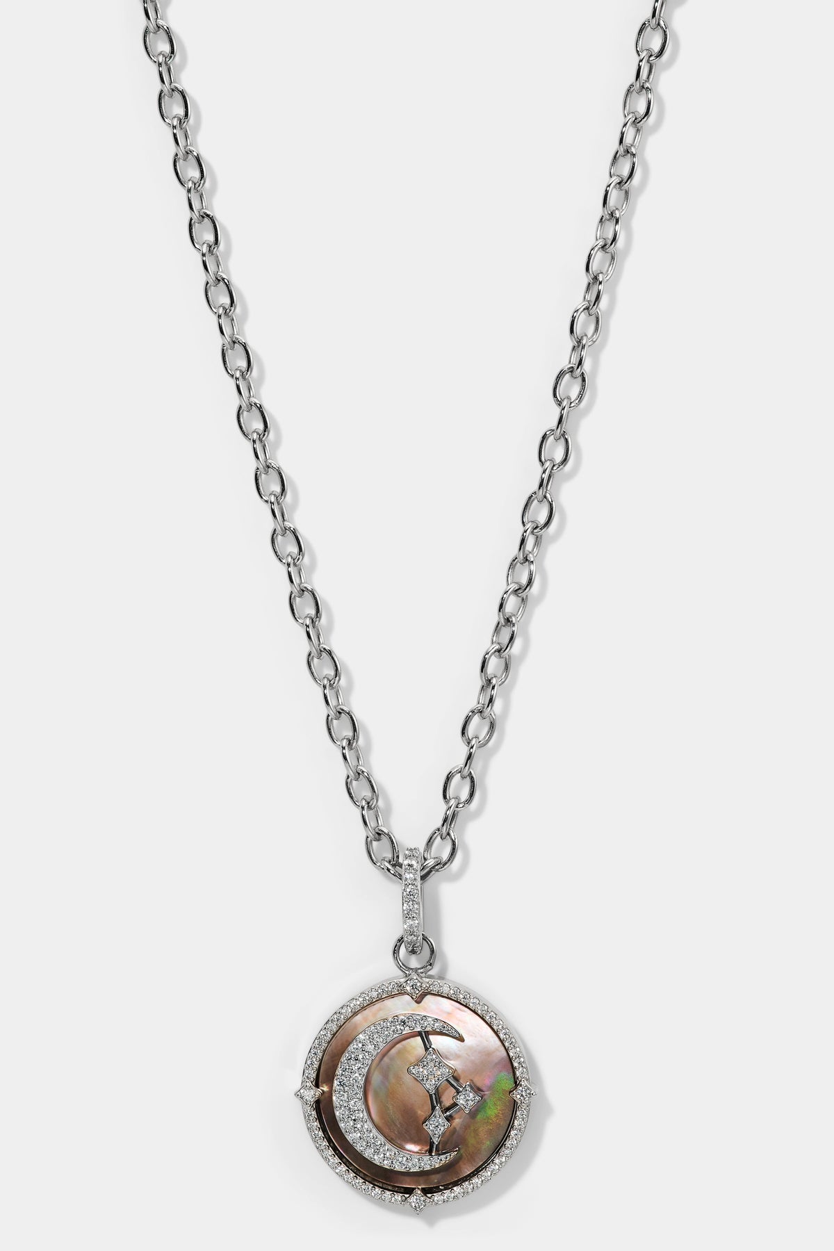 NADRI’S GLOBE TROTTER MOON PENDANT NECKLACE