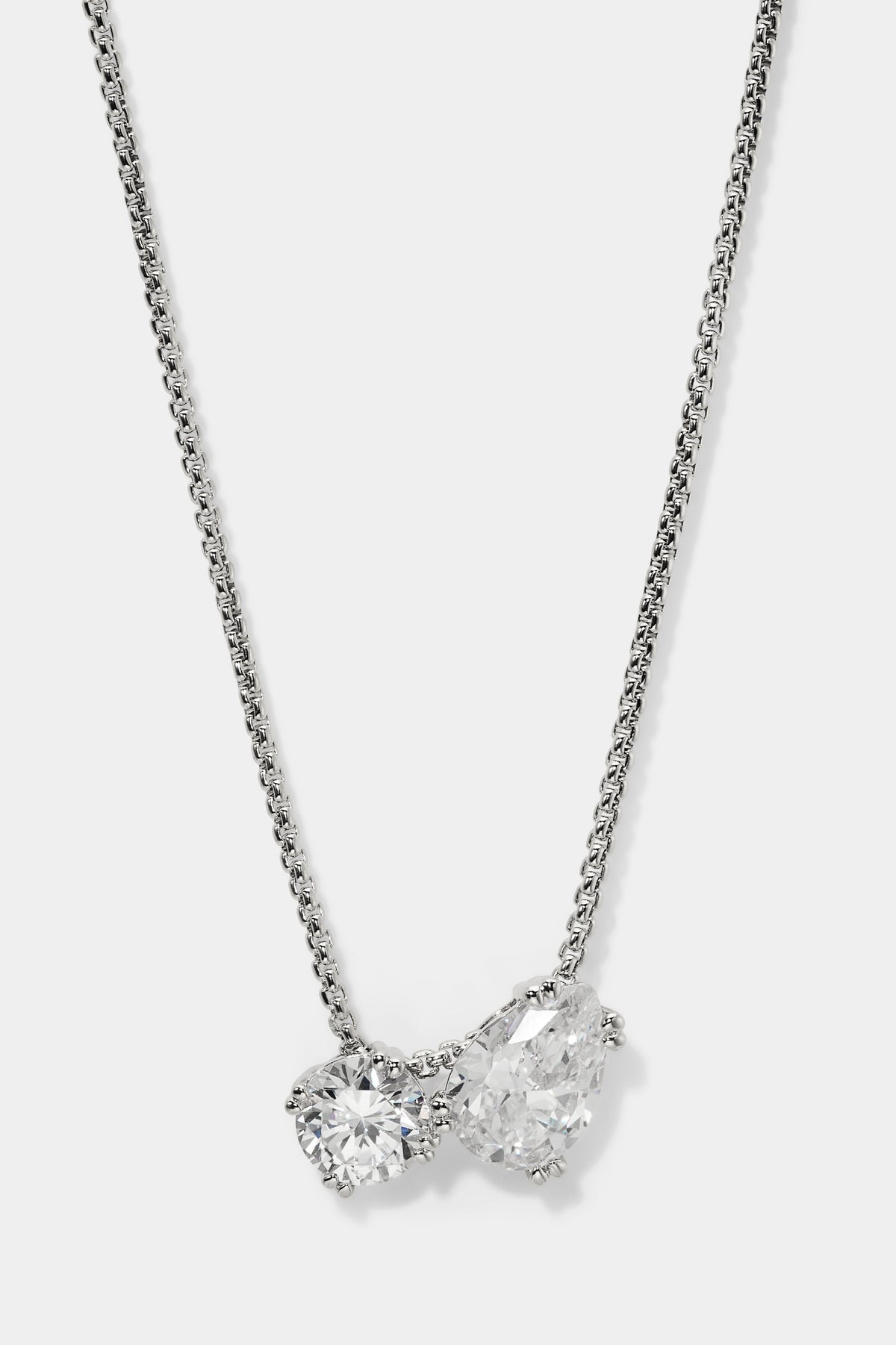 TWINNIE TOI MOI PENDANT NECKLACE IN RHODIUM PLATING