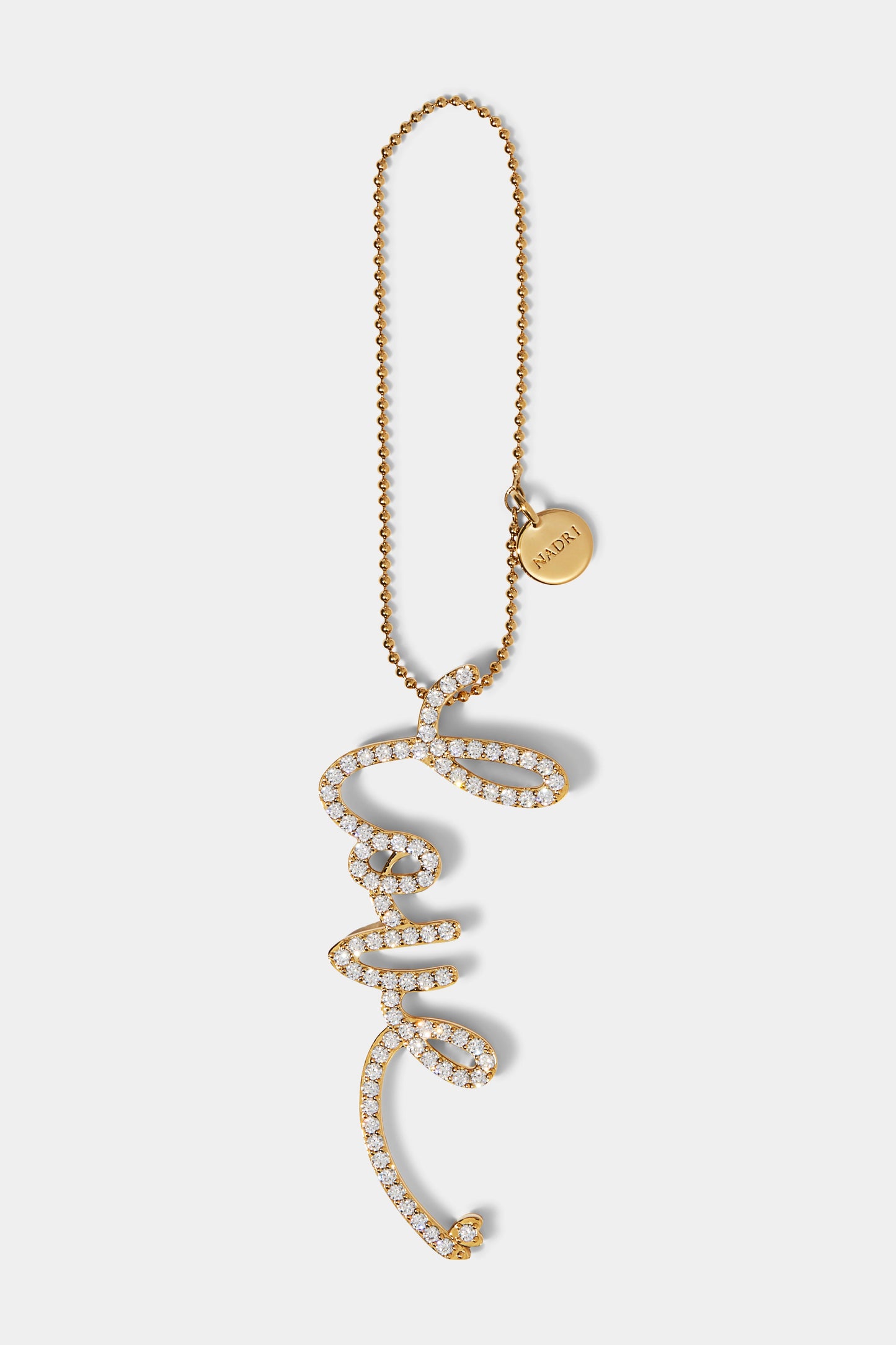 GOOD CHEER LOVE SCRIPT ORNAMENT IN GOLD PLATING