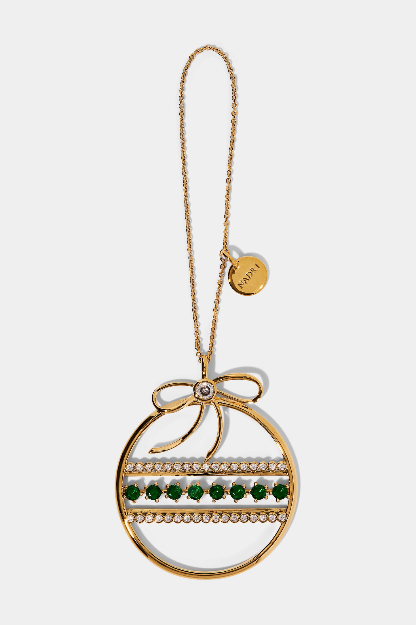 GOOD CHEER GREEN ORNAMENT IN GOLD PLATING