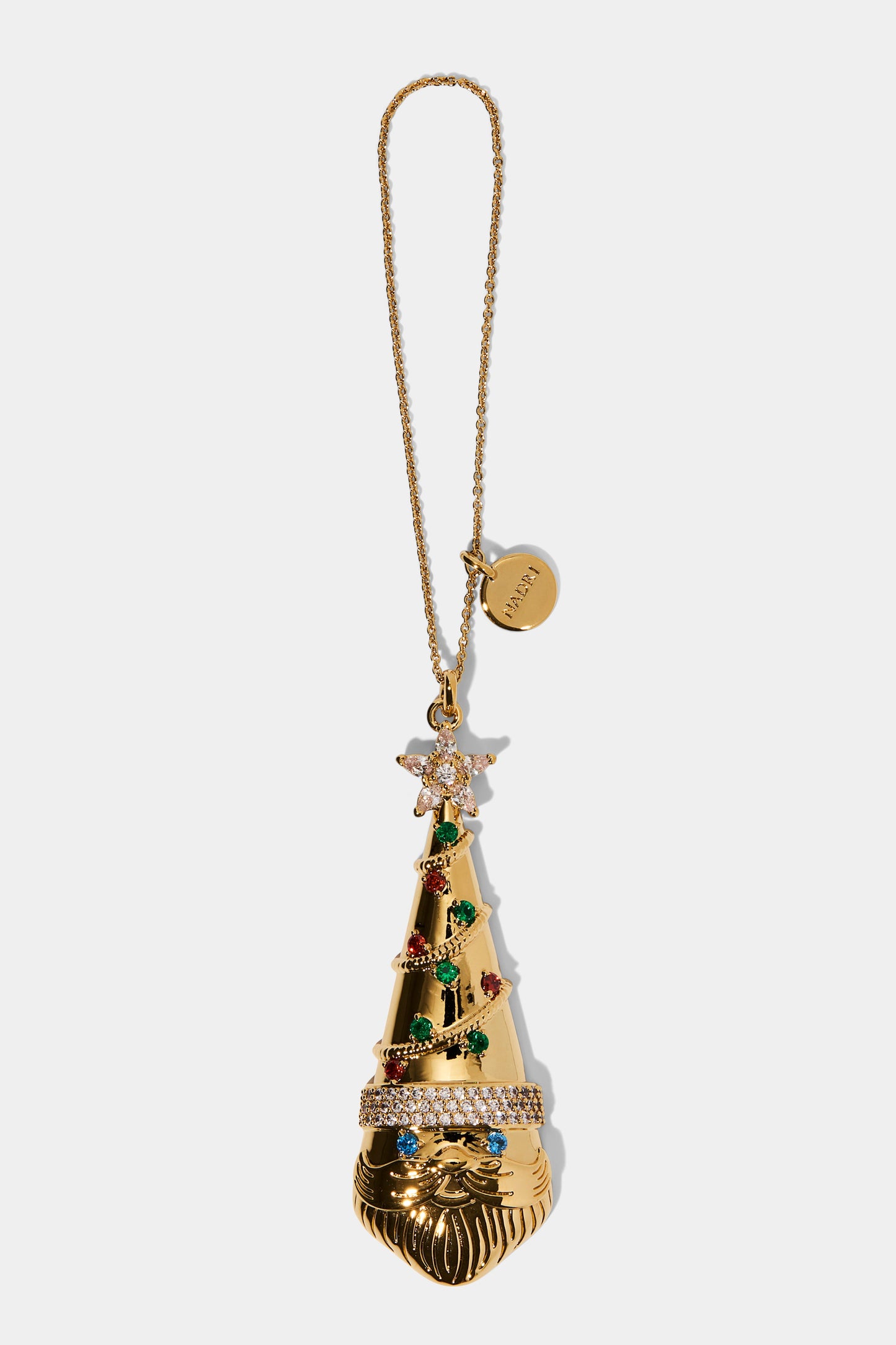 GOOD CHEER SANTA ORNAMENT IN GOLD PLATING