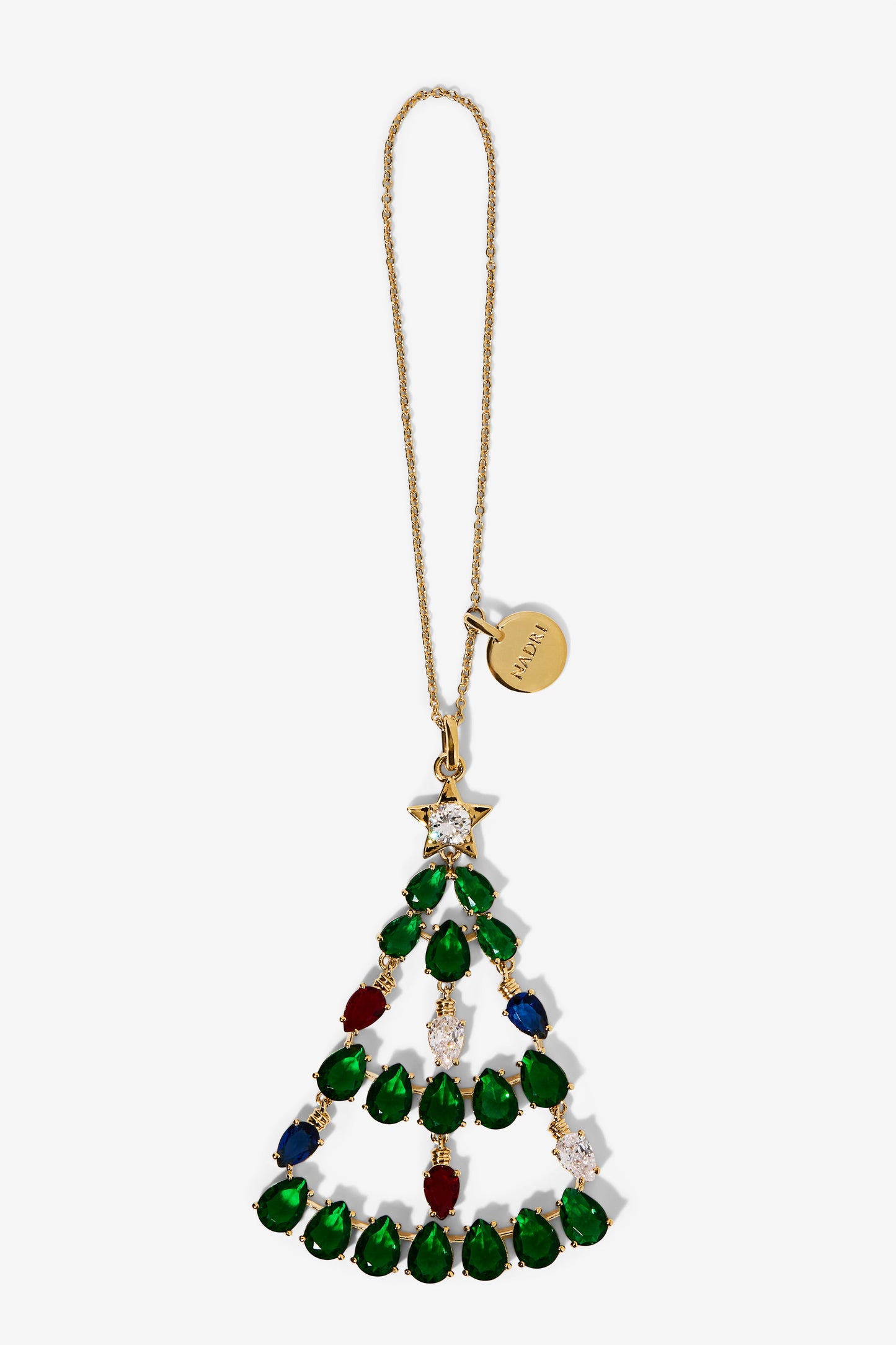 GOOD CHEER GEM TREE ORNAMENT IN GOLD PLATING