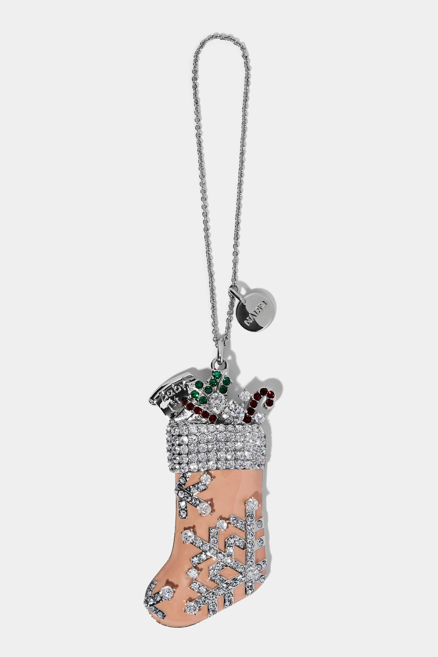 GOOD CHEER PINK BABY ORNAMENT IN RHODIUM PLATING