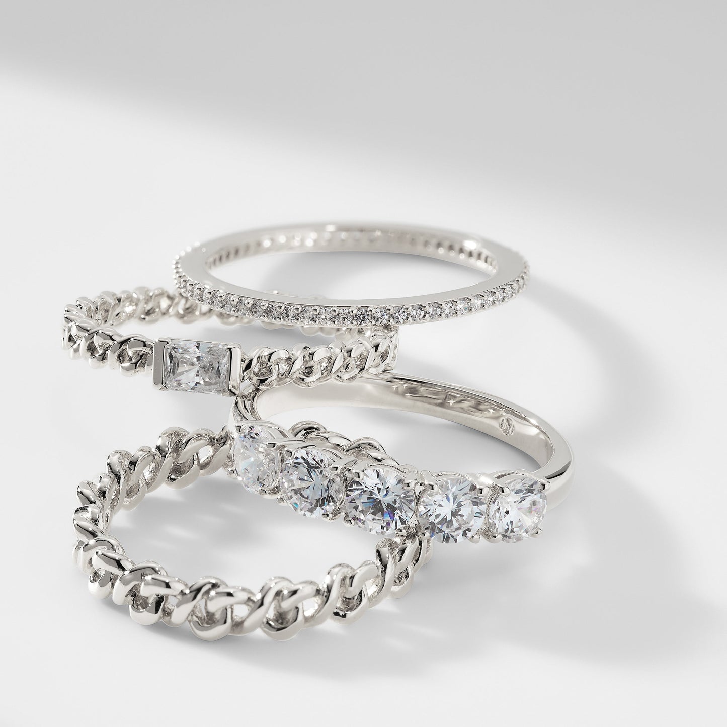 ZOE CHAIN CZ STACK RING SET
