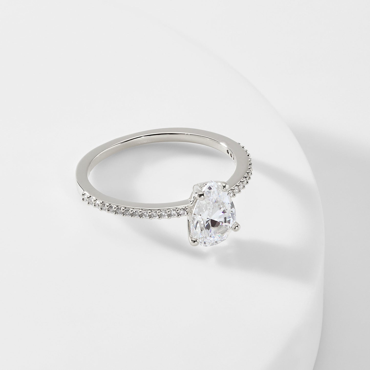 MODERN LOVE PEAR CZ RING