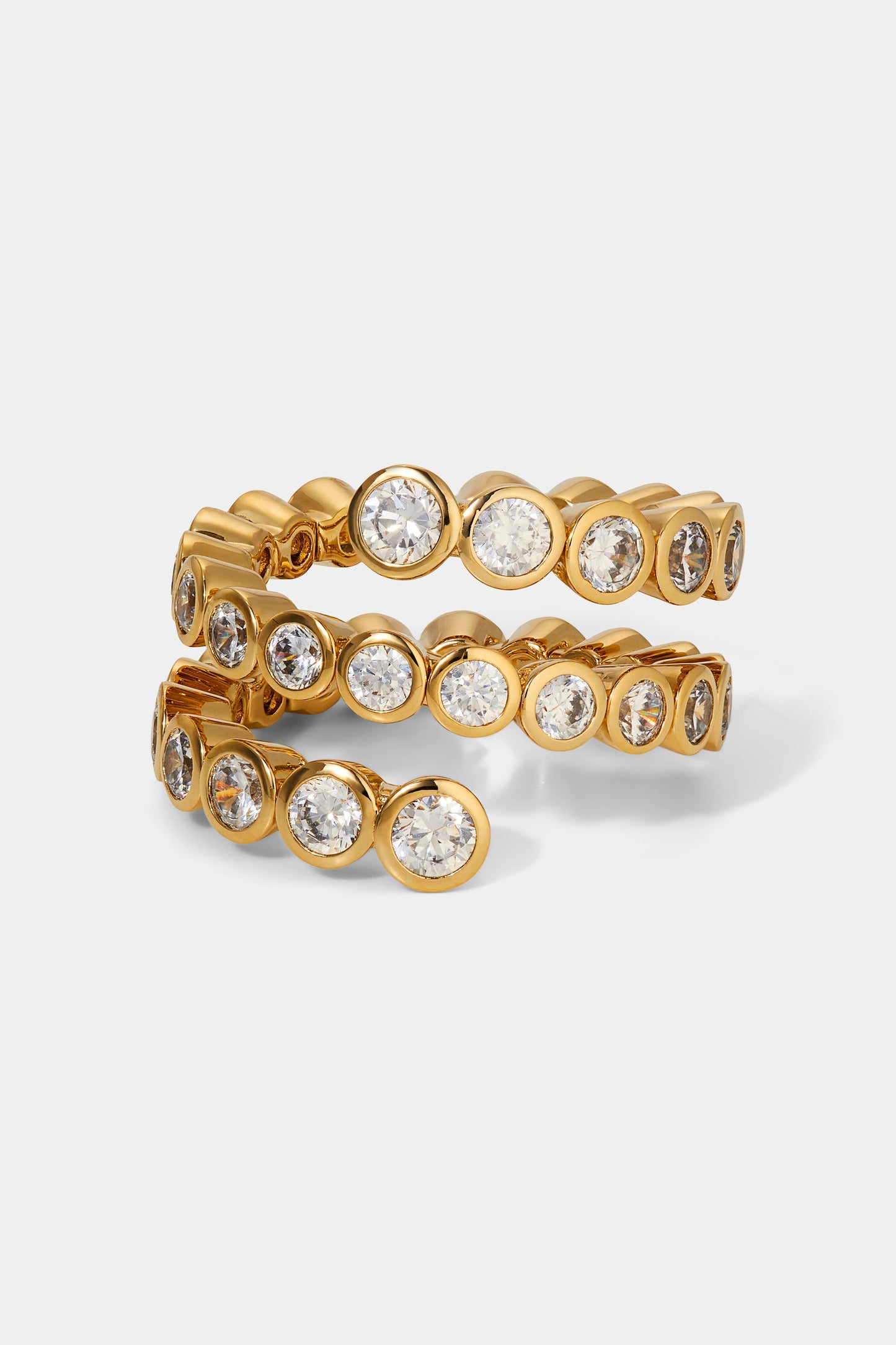 DAZZLE TRIPLE ROUND CZ FLEX WRAP RING