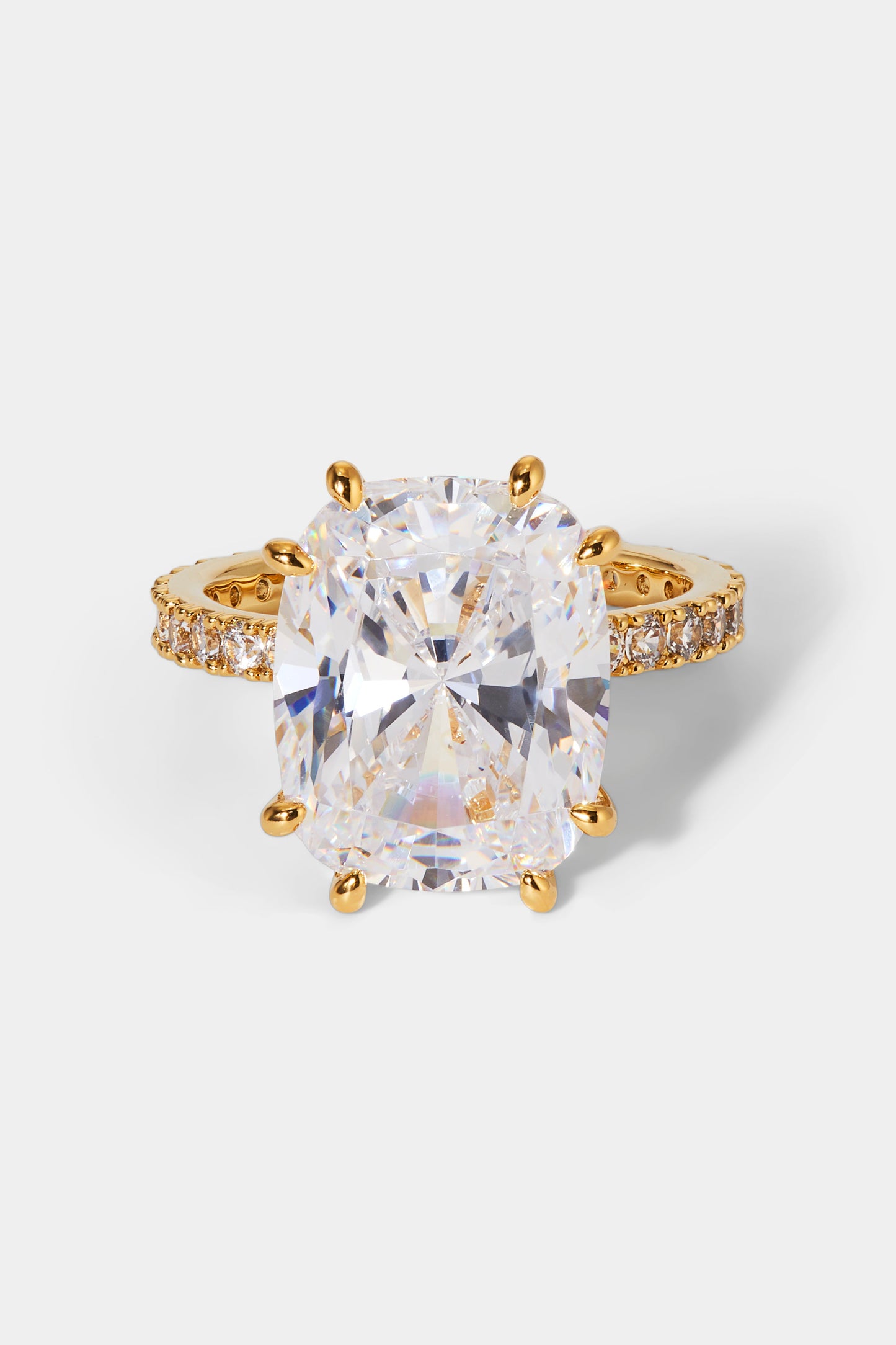 STARLET BOLD CUSHION RING IN GOLD PLATING