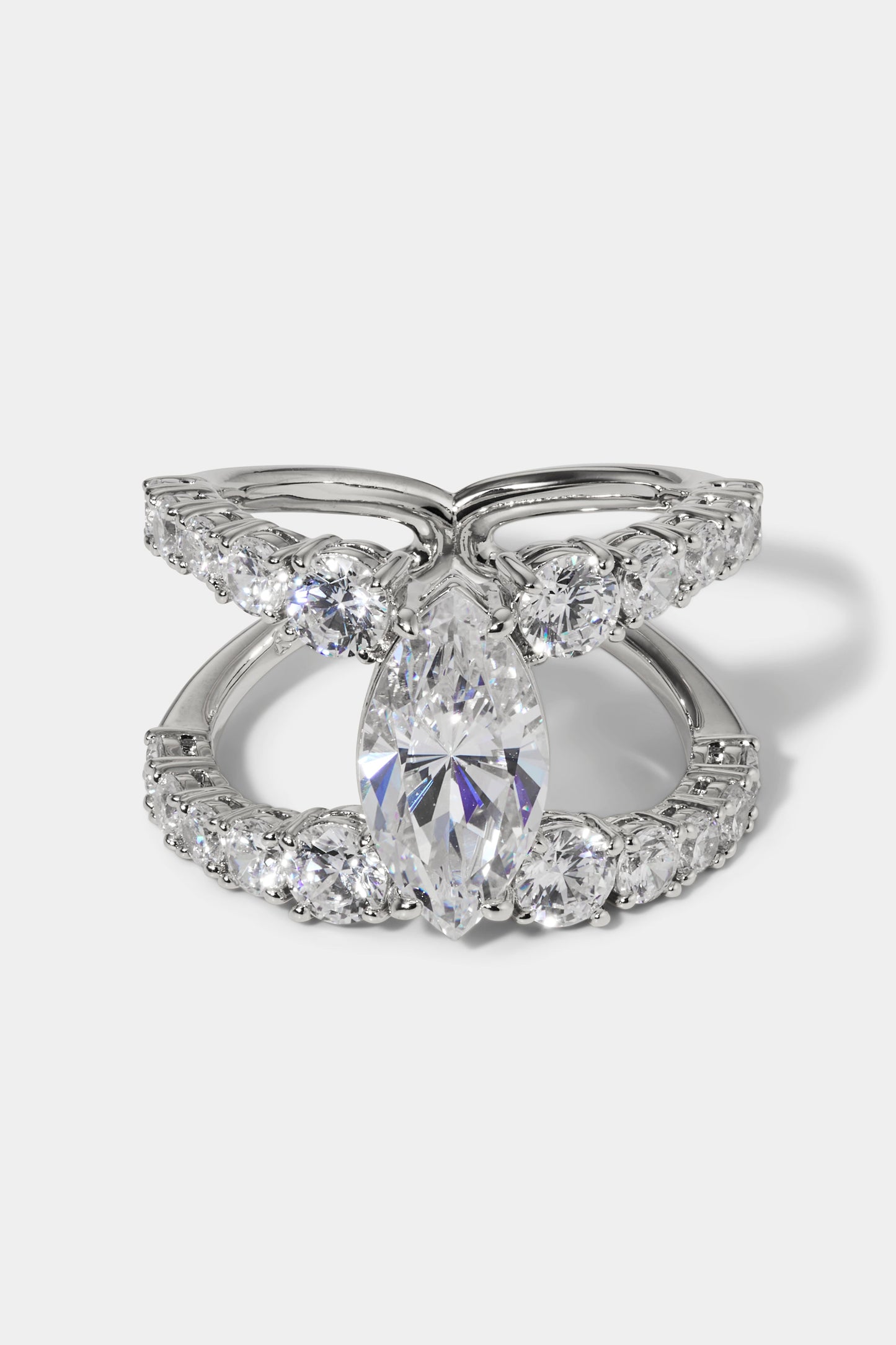 EVERLEIGH OPEN RING IN RHODIUM