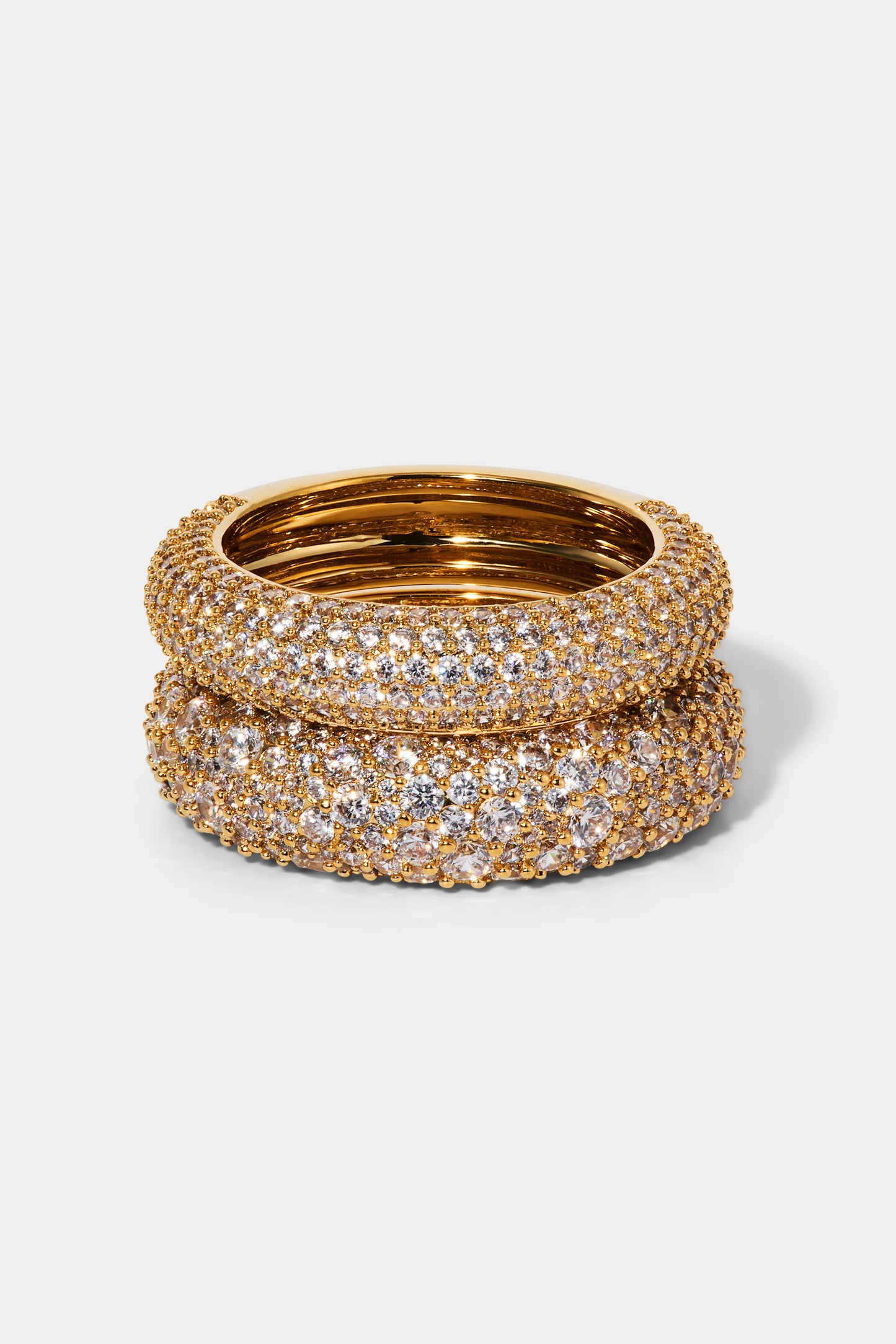 CRUSHED SET OF 2 RINGS IN GOLD PLATING