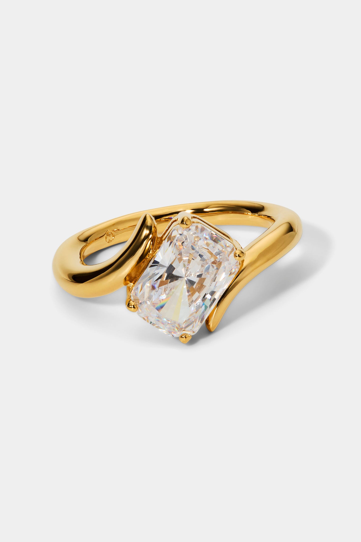 PHENOM EMERALD RING IN GOLD PLATING