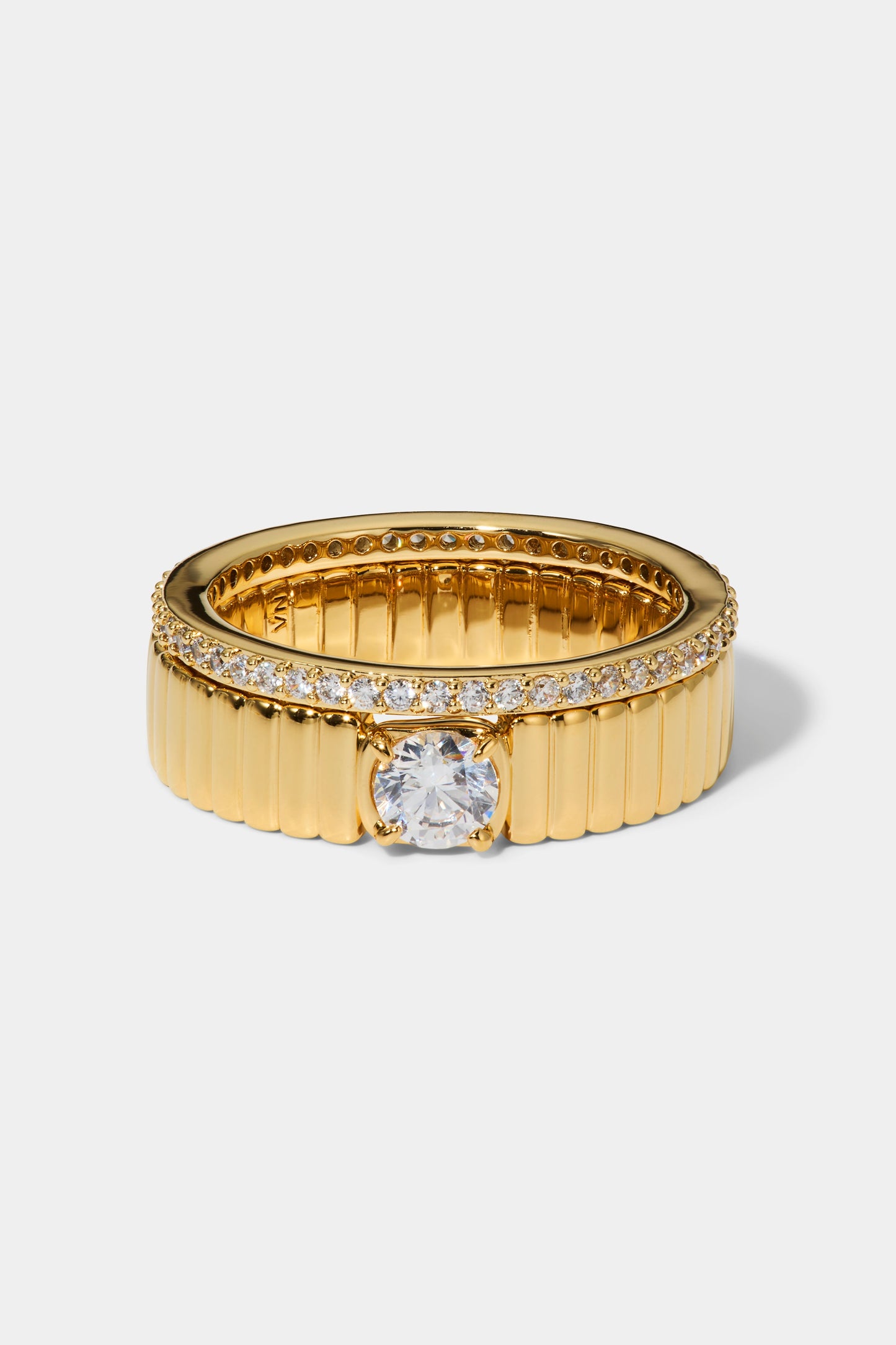 DELANCEY SOLITAIRE RING SET IN GOLD PLATING
