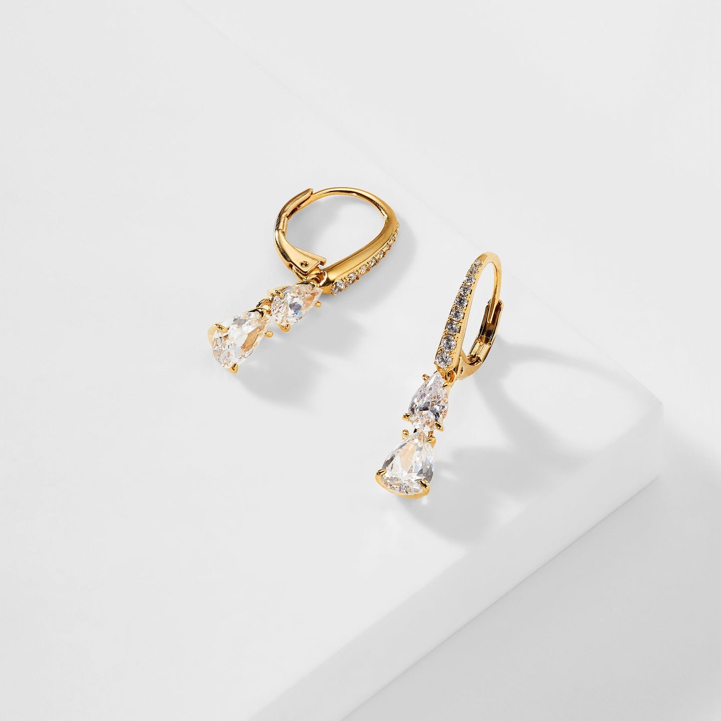 EMILIA PEAR DROP LEVERBACK EARRINGS