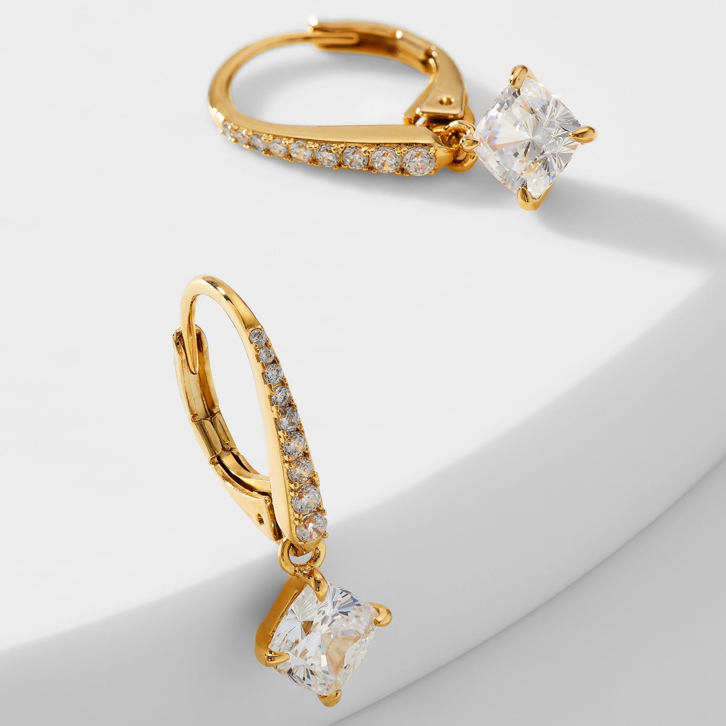 COLETTE CUSHION CZ DROP EARRINGS