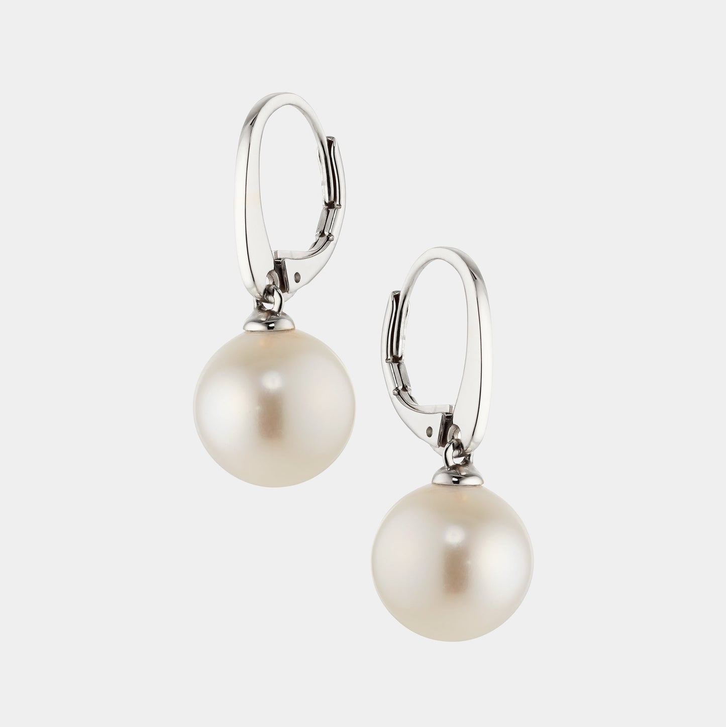 10MM GENUINE FRESHWATER PEARL LEVERBACK EARRINGS