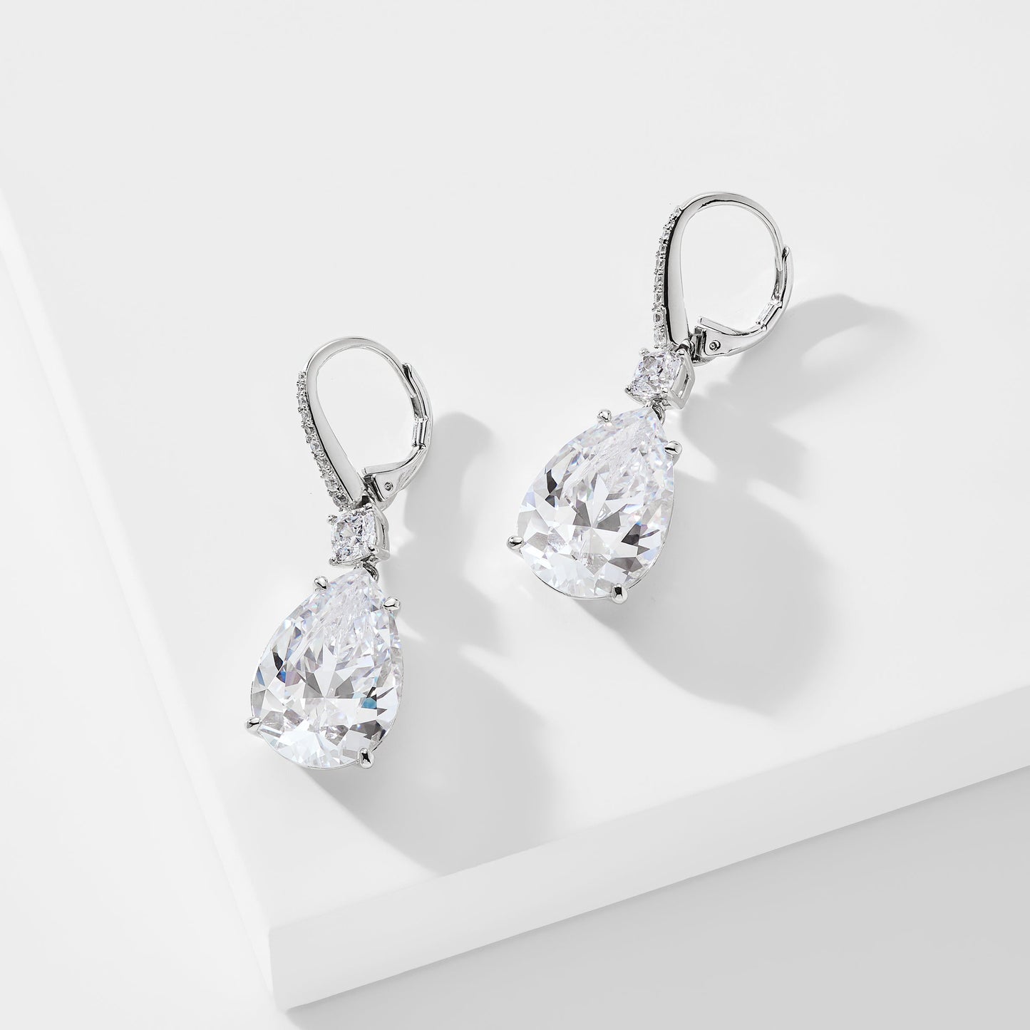 SHINE ON CZ DROP LEVERBACK EARRINGS